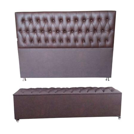 Cabeceira mais Calçadeira Baú Super King 195cm Sofia Napa - MALTA DECOR Imagem de Cabeceira mais Calçadeira Baú Super King 195cm Sofia Napa - MALTA DECOR