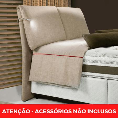 Imagem de Cabeceira MH-2694 Herval Estofado Queen para Colchão 158 cm com Luminária Linho Cinza C