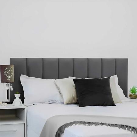 Cabeceira Modulada De Cama Casal Queen Quarto Kit C/ 8 Cinza - Decorar e Mais Imagem de Cabeceira Modulada De Cama Casal Queen Quarto Kit C/ 8 Cinza