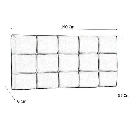 Imagem de Cabeceira Painel Casal 140 Cm Suede Cinza Lia - MV Estofados