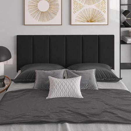 Cabeceira Casal Cama Box 140 cm London Preto - js Móveis em Promoção na  Americanas