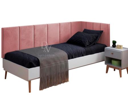 Imagem de Cabeceira  para cama box Solteiro 0,90-Conjunto L - 8 Cores - Rosa