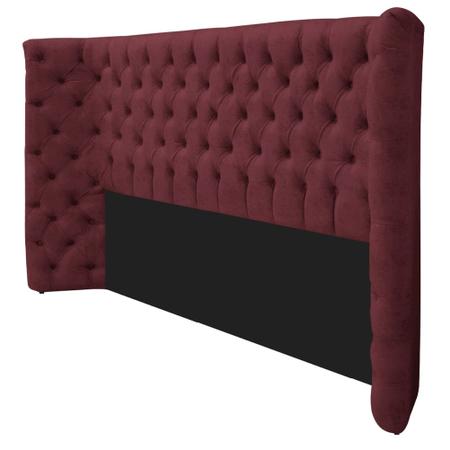 Imagem de Cabeceira Queen Everest P02 160 cm para cama Box Suede Bordô - Amarena Móveis