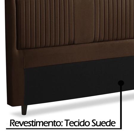 Imagem de Cabeceira Queen Suede Estofada Chocolate Dobuê Berlim 160x13x123