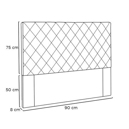 Imagem de Cabeceira Solteiro 0,90m Esmeralda Suede - Pallazio