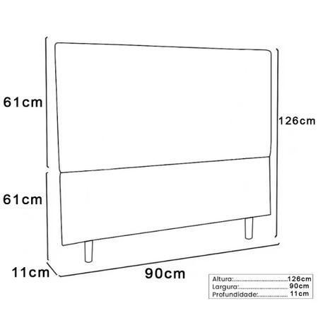 Imagem de Cabeceira Solteiro Cama Box Quarto Estofada 0,9m Amsterdan