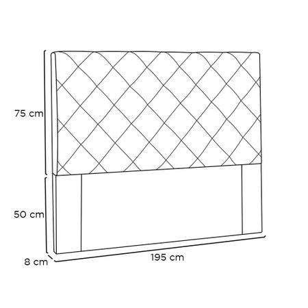 Imagem de Cabeceira Tania Para Cama Box King 195 cm material sintético - D'Rossi