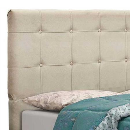 Imagem de Cabeceira Tóquio para Cama Box Solteiro 90 cm Suede Bege - JS Móveis