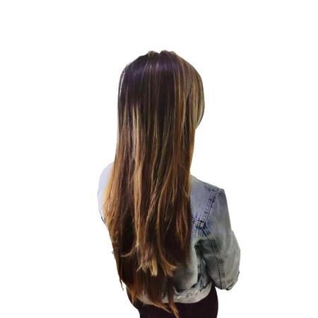 Imagem de Cabelo Aplique Tic Tac Fibra Japonesa Organica Cabeleireiro Liso Longo Mega Hair Aceita Chapinha Prancha Secador