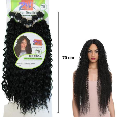 Cabelo Cacheado Bio Fibra Lindona Fashion Classic 70 cm - identico humano  natural blogueira - Mega Hair - Magazine Luiza