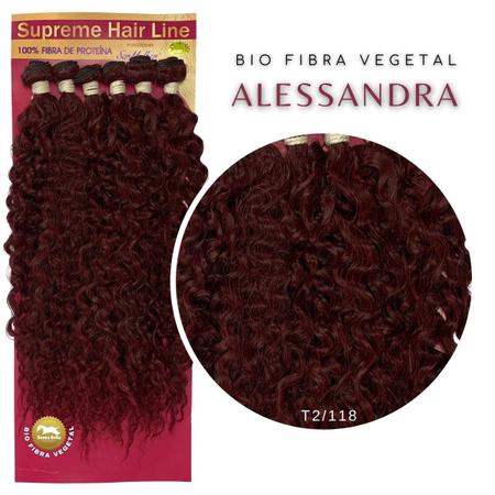 Cabelo Bio Vegetal Cacheado Ser Mulher Linha Supreme Hair Modelo Alessandra  65 cm Pacote 300g Cor:1 Preto Tamanho único