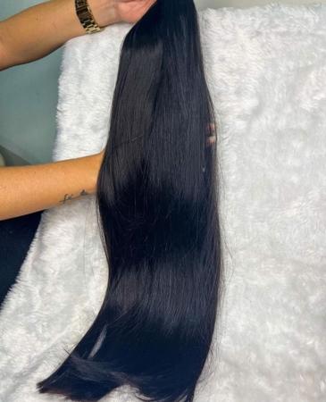 Cabelo Brasileiro Do Sul Preto Natural Liso - Mona Moça Cabelos