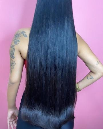 Cabelo Brasileiro Do Sul Preto Natural Liso - Mona Moça Cabelos