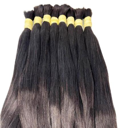 Imagem de Cabelo Brasileiro Liso Semi limpo Humano Natural 70/75cm 100 Gr Pontas Cheias Alongamento Mega Hair