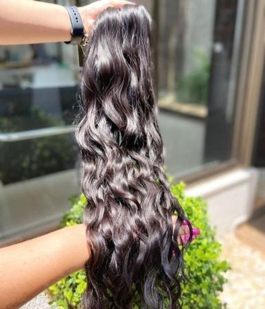 Cabelo Brasileiro Do Sul Preto Natural Liso - Mona Moça Cabelos