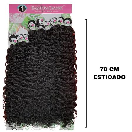 JX HAIR Cabelo Cacheado BIO % FIBRA Macio 200g 70cm 6 telas ELLA