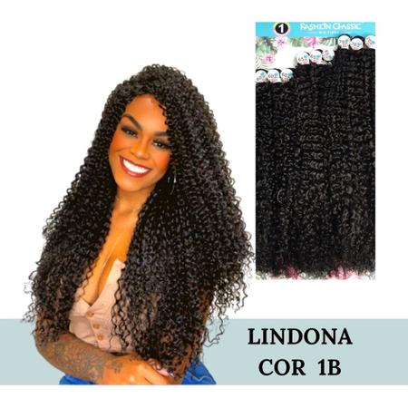 Cabelo Cacheado Lindona Bio fibra 70cm - Fashion Classic