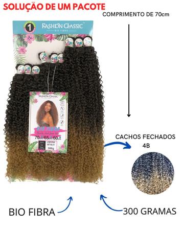 Cabelo Cacheado Bio Fibra Lindona Fashion Classic Bio Vegetal para  Entrelace Aplique Mega Hair - Rosa Maré Cabelos