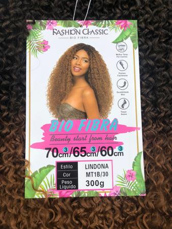 Cabelo Cacheado Bio Fibra Lindona Fashion Classic Cor MT1B/30