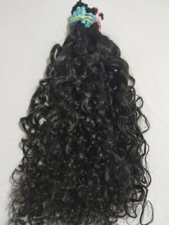 Imagem de Cabelo Cacheado Humano Natural 55cm 100gr Cacho Caipira