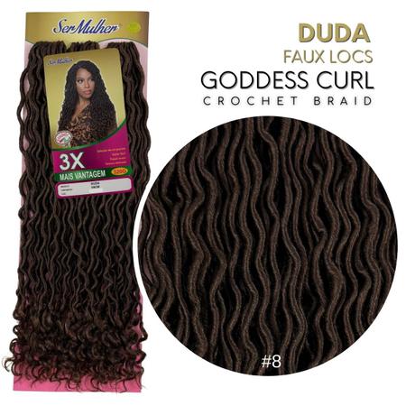 Imagem de Cabelo Duda Ser Mulher Faux Locs Goddess Curl Para Crochet Braid 65cm 320 Gramas