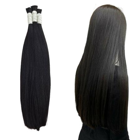 Cabelo Premium Liso Natural 55 CM - Cabelo Humano - Cabelo