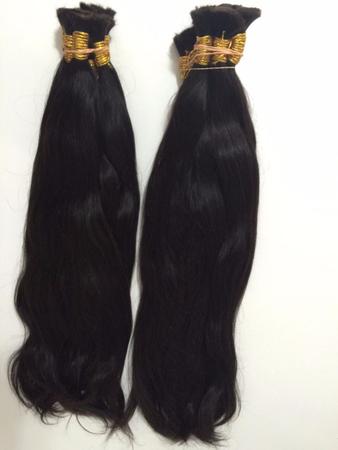 Perucas de cabelo humano virgem real liso de seda 33 x 2 cm realce