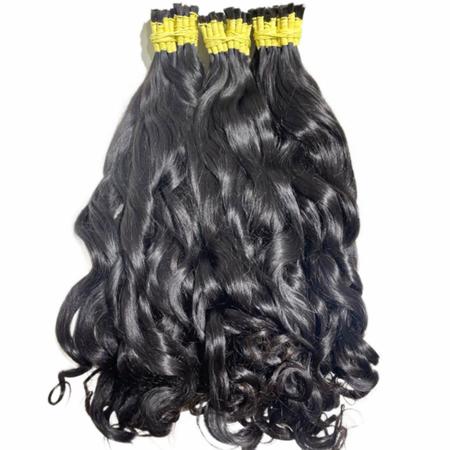 Imagem de Cabelo Ondulado Limpo Peruano Humano Natural 70/75cm 200 gramas Alongamento Mega hair