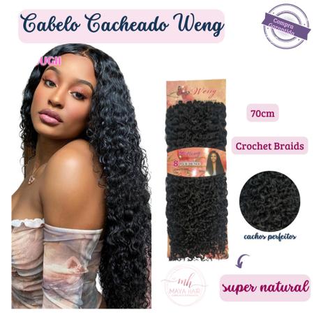Cabelo Orgânico Cacheado 70cm Crochet Braid 300g Preto - Weng - Mega Hair -  Magazine Luiza