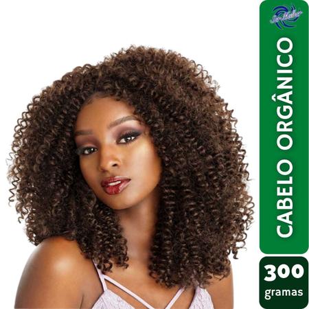 Cabelo Orgânico Cacheado 65cm 300 Gramas 8 Telas ( Informe a cor desejada  por mensagem apos a compra) - Espaço Linda