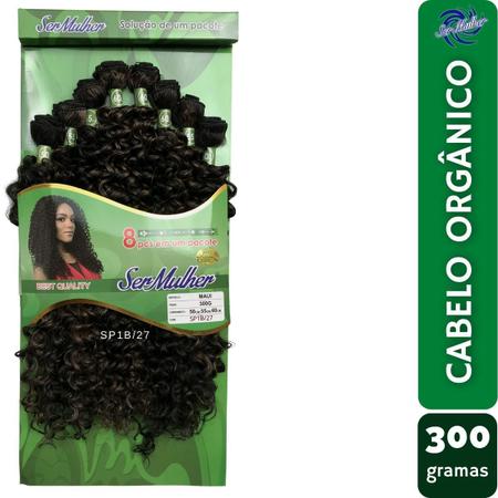 Cabelo Orgânico Cacheado 65cm 300 Gramas 8 Telas ( Informe a cor desejada  por mensagem apos a compra) - Espaço Linda