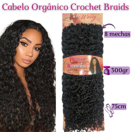 Cabelo Orgânico Crochet Braid Cacheado Preto - Weng - BHAIR - Mega