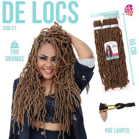 Cabelo Sintetico De Locs Cherey 55cm Faux Locs - Dread -Crochet Braids  -Pre-Looped - - Mega Hair - Magazine Luiza