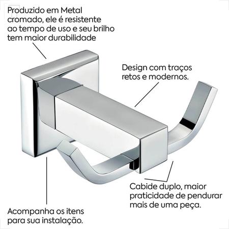 Imagem de Cabide celite elite duplo cromado b8001c8cr0