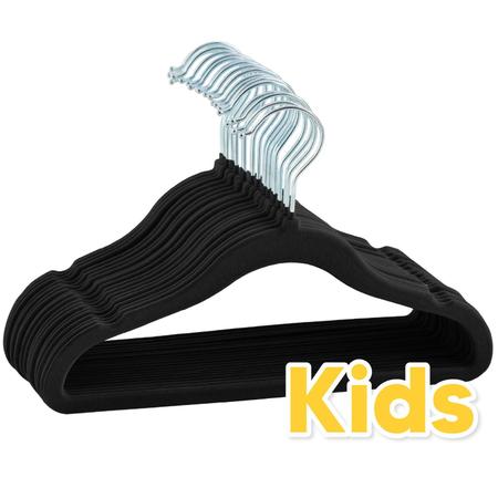 Kit 50 Cabides Veludo Infantil Slim Ultrafino Preto, Magalu Empresas