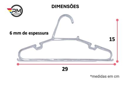 Imagem de Cabide Infantil de Acrílico Transparente Kit com 60 unidades Envio Imediato