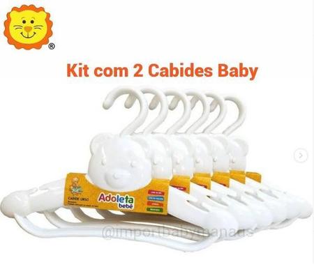 Imagem de Cabide Infantil Urso Kit com 2 Unidades Branco