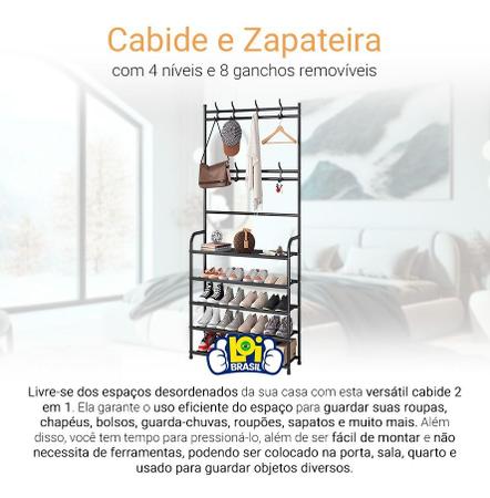 Imagem de Cabideiro Sapateira Metálica 4 Niveis Decoteam Deluxe Oferta