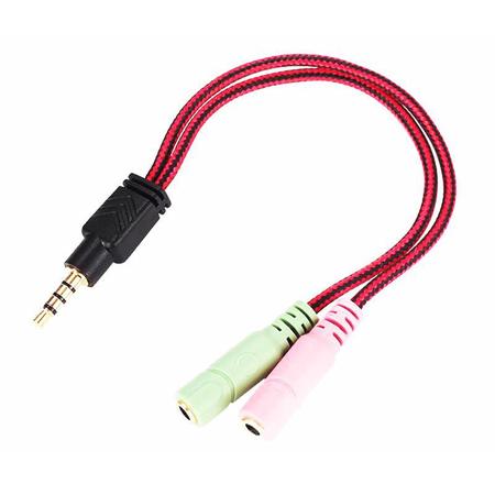 Imagem de Cabo Adaptador Áudio 2-P2 Fêmea x 1-P3 Macho 3.5mm para Headset Smartphone Controle de Vídeo Game