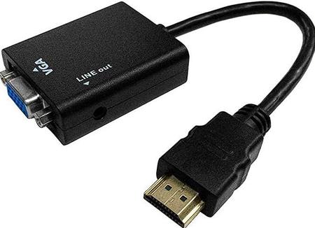 Imagem de Cabo Adaptador Conversor HDMI para VGA com Saída P2 de áudio