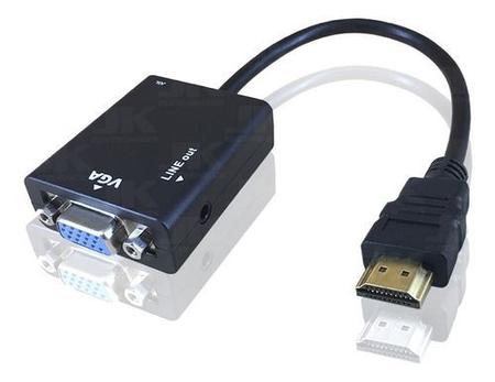 Imagem de Cabo Adaptador Conversor Hdmi Para Vga Com Saída P2 De Áudio