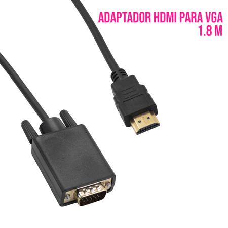 Cabo Adaptador HDMI para VGA Full Hd 4K HDR Macho Cabo P2
