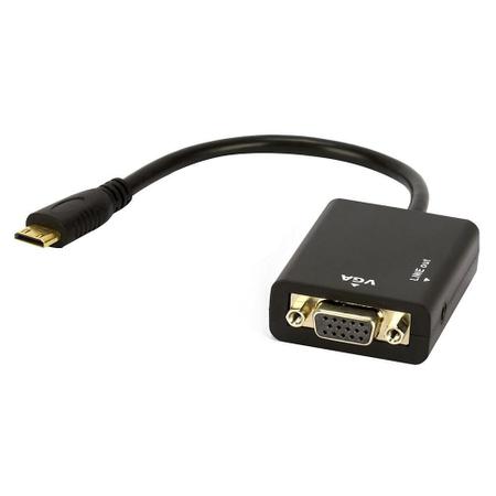 Imagem de Cabo Adaptador Mini Hdmi Para Vga Com Áudio - Preto