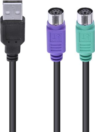 Imagem de Cabo Adaptador Ps2 Fêmea X Usb Macho 30 Cm - Usbps-2