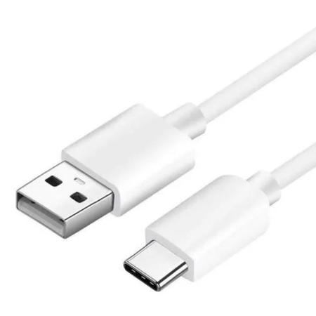 Cabo USB tipo C 30cm 3A Turbo Branco para Celular - UsinaInfo