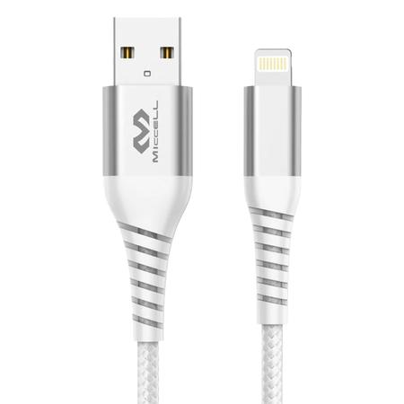 Cabo Carregador Lightning Certificado MFI Trançado 1M Branco Letron - Leonora Imagem de Cabo Carregador Lightning Certificado MFI Trançado 1M Branco Letron