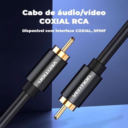 Imagem de Cabo Coaxial RCA Audio Video Digital Tv SPDIF 1m Vention