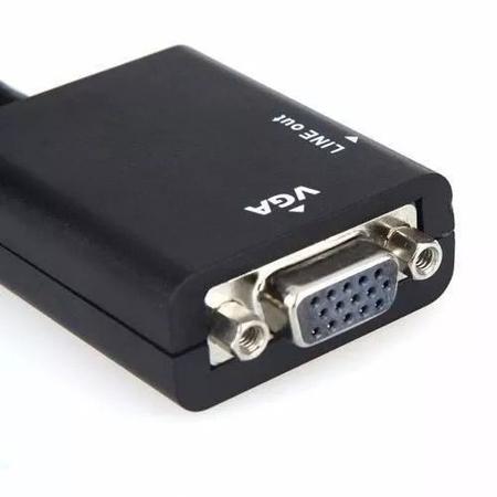 Imagem de Cabo Conversor Hdmi Adaptador Para Vga Com Saída P2 De Áudio