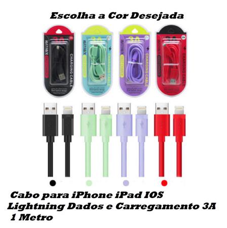 Imagem de Cabo Dados/carregador Para iPhone iPad Ios Lighning 3a 1mt