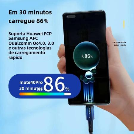 Imagem de Cabo de Carga Rápida Tipo C para C (60W PD/100W) - Compatível com Xiaomi, Samsung, Huawei, Macbook e Ipad